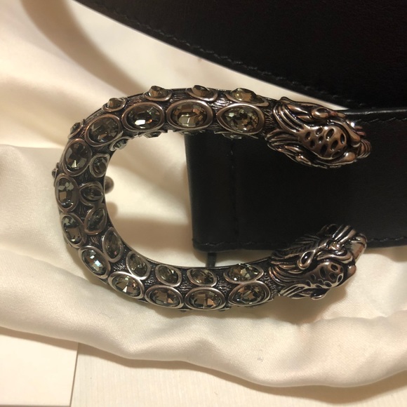 Gucci Dionysus Tiger head crystal and leather belt - Picture 1 of 4
